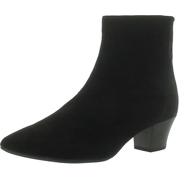 NWT Clarks Teresa Boot Womens Faux Black Suede Zipper Ankle Boots-Size6 - Picture 1 of 7